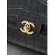 Replica Mini borsa a tracolla Chanel stampa coccodrillo AS6424 Nero Imitazioni Replica perfette Mini borsa a tracolla Chanel stampa coccodrillo AS6424 Nero
