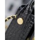 Replica Mini borsa a tracolla Chanel stampa coccodrillo AS6424 Nero Imitazioni Replica perfette Mini borsa a tracolla Chanel stampa coccodrillo AS6424 Nero