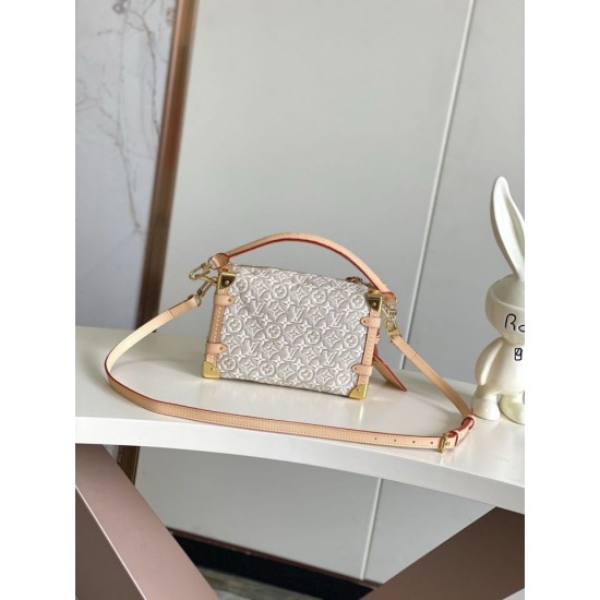 Replica borsa media LVSIDE TRUNK M2A145 in jacquard bianco Imitazioni Replica perfette borsa media LVSIDE TRUNK M2A145 in jacquard bianco