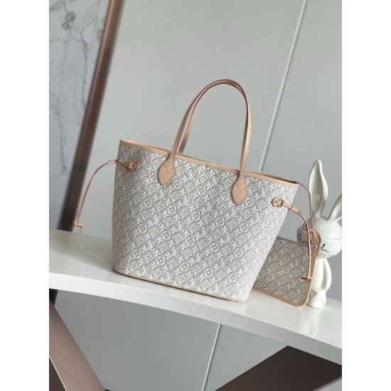 Replica Borsa Louis Vuitton Neverfull MM M2A381 jacquard bianco Imitazioni Replica perfette Borsa Louis Vuitton Neverfull MM M2A381 jacquard bianco