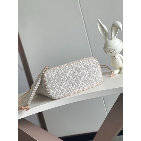 Replica Borsa Louis Vuitton Neverfull MM M2A381 jacquard bianco Imitazioni Replica perfette Borsa Louis Vuitton Neverfull MM M2A381 jacquard bianco