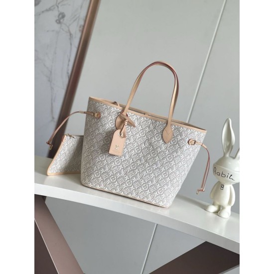 Replica Borsa Louis Vuitton Neverfull MM M2A381 jacquard bianco Imitazioni Replica perfette Borsa Louis Vuitton Neverfull MM M2A381 jacquard bianco