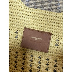 Borse tote Icare YSL Saint Laurent con intreccio rafia albicocca Borse tote Icare YSL Saint Laurent con intreccio rafia albicocca