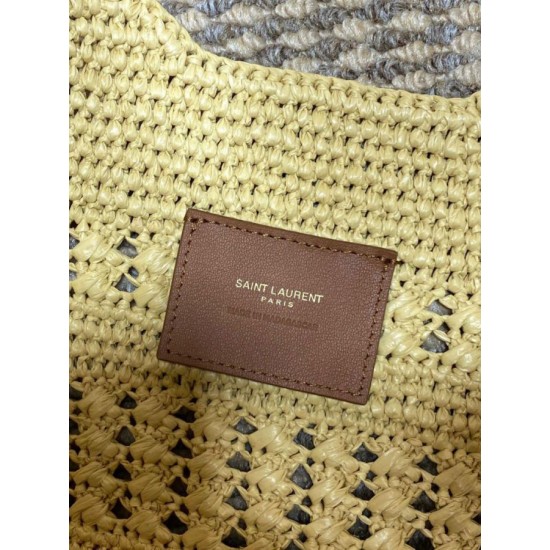 Replica Borse Firmate tote Icare YSL Saint Laurent con intreccio rafia albicocca Imitazioni Replica perfette Borse Firmate tote Icare YSL Saint Laurent con intreccio rafia albicocca