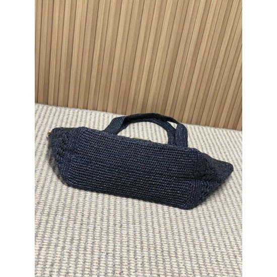 Replica Borsa tote Icare YSL Saint Laurent con intreccio rafia Nero Imitazioni Replica perfette Borsa tote Icare YSL Saint Laurent con intreccio rafia Nero