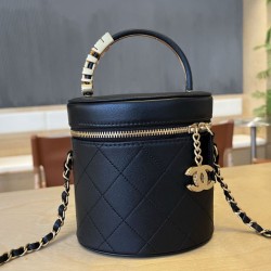 Replica Borsa cosmetica vintage Chanel AS1625 Nero Imitazioni Replica perfette Borsa cosmetica vintage Chanel AS1625 Nero