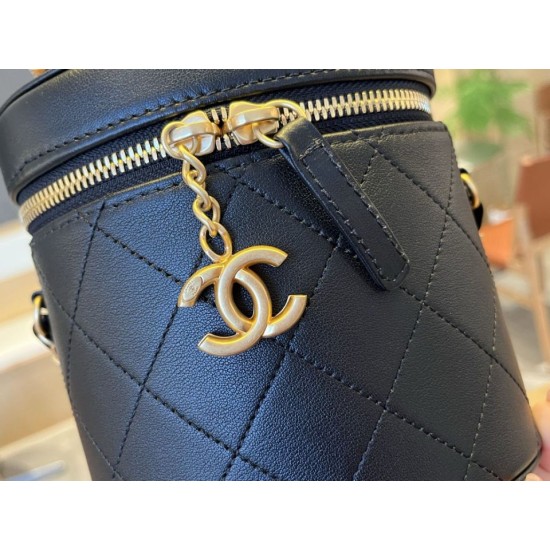 Replica Borsa cosmetica vintage Chanel AS1625 Nero Imitazioni Replica perfette Borsa cosmetica vintage Chanel AS1625 Nero