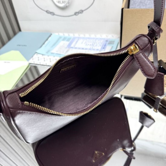 Replica perfette Borse  Alta Qualità Prada Re-Edition 2005 Saffiano Borgogna