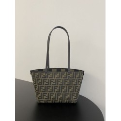 Borsa tote piccola Fendi in tessuto jacquard Marrone