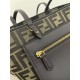 Replica Borsa tote piccola Fendi in tessuto jacquard Marrone Imitazioni Replica perfette Borsa tote piccola Fendi in tessuto jacquard Marrone