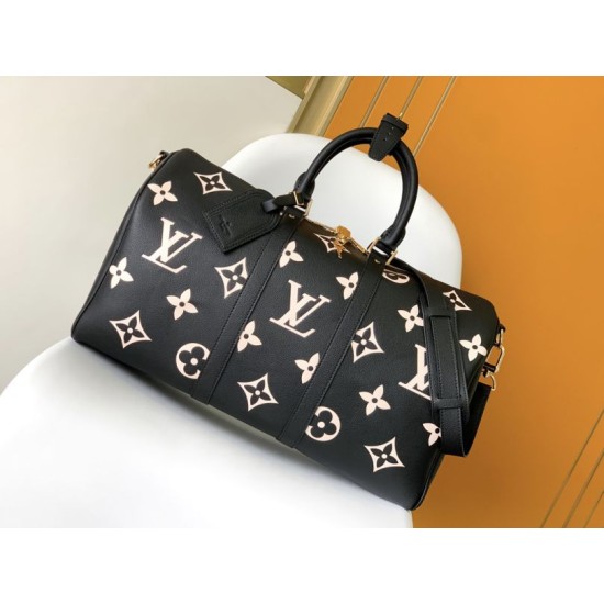 Replica 163C01 Borsa Keepall Bandoulière 45 M46670 M46671 nera Imitazioni Replica perfette 163C01 Borsa Keepall Bandoulière 45 M46670 M46671 nera