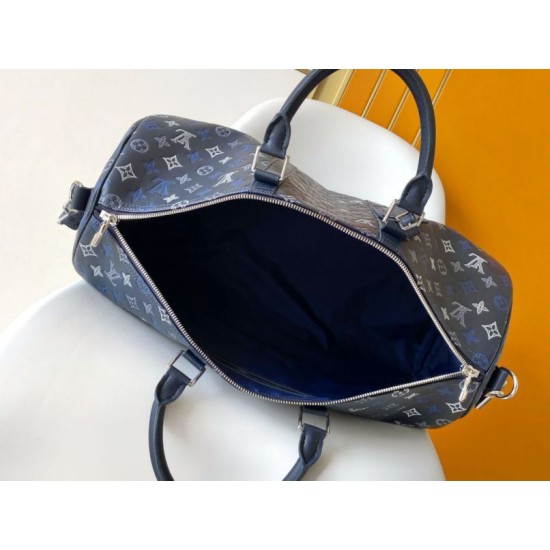 Replica 163c01 LV Keepall Bandoulière 50 Borsa da viaggio M28836 Blu Imitazioni Replica perfette 163c01 LV Keepall Bandoulière 50 Borsa da viaggio M28836 Blu