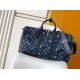 Replica 163c01 LV Keepall Bandoulière 50 Borsa da viaggio M28836 Blu Imitazioni Replica perfette 163c01 LV Keepall Bandoulière 50 Borsa da viaggio M28836 Blu