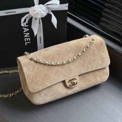 Replica Borsa Chanel Flap Maxi scamosciata con catena AS6281 albicocca Imitazioni Replica perfette Borsa Chanel Flap Maxi scamosciata con catena AS6281 albicocca
