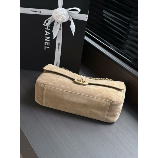 Replica Borsa Chanel Flap Maxi scamosciata con catena AS6281 albicocca Imitazioni Replica perfette Borsa Chanel Flap Maxi scamosciata con catena AS6281 albicocca