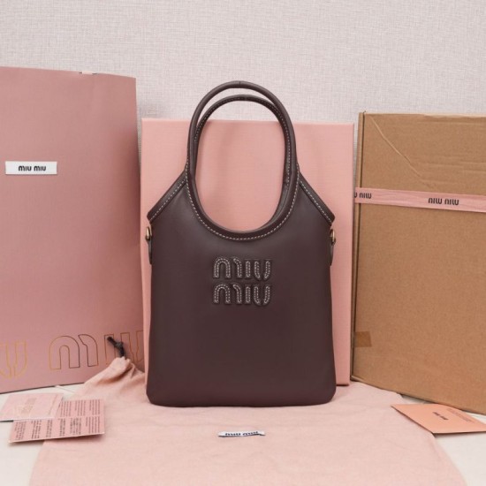 Replica Borse Firmate tote Miu Miu Ivy 5BA281 caffè Imitazioni Replica perfette Borse Firmate tote Miu Miu Ivy 5BA281 caffè