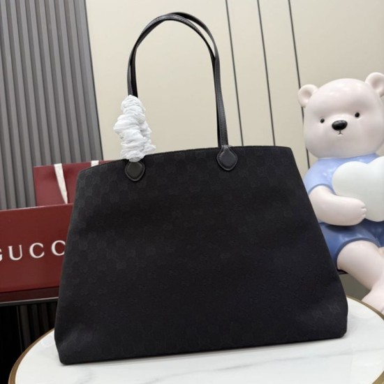 Replica Borsa tote grande Gucci NY A00B4R tela GG nera Imitazioni Replica perfette Borsa tote grande Gucci NY A00B4R tela GG nera