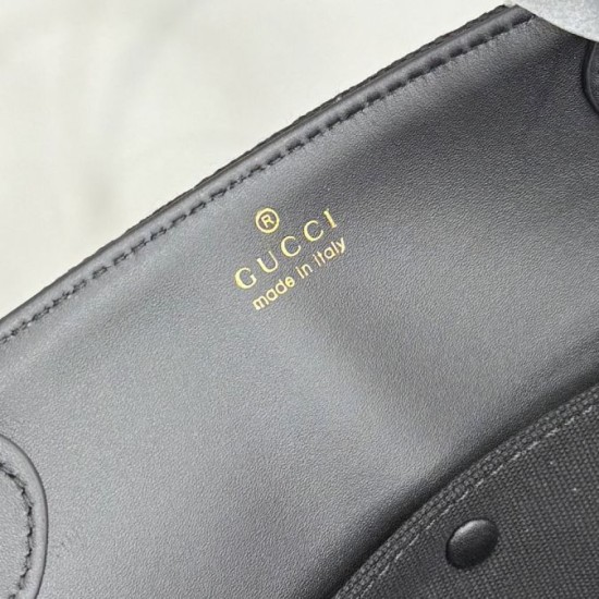 Replica Borsa tote grande Gucci NY A00B4R tela GG nera Imitazioni Replica perfette Borsa tote grande Gucci NY A00B4R tela GG nera