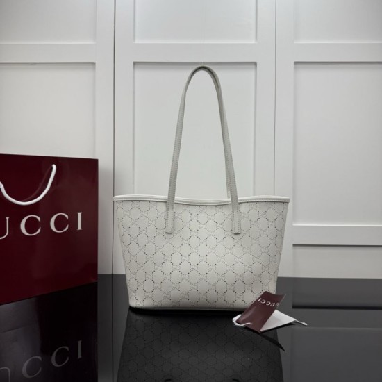 Replica perfette  Perfetta Gucci Tribeca con motivo logo GG traforato bianco