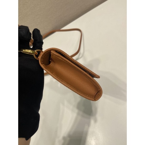 Replica Mini borsa Prada 1MT042 Marrone Imitazioni Replica perfette Mini borsa Prada 1MT042 Marrone