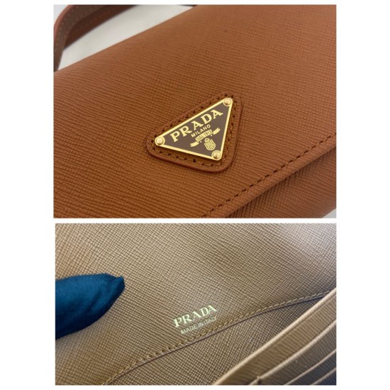 Replica Mini borsa Prada 1MT042 Marrone Imitazioni Replica perfette Mini borsa Prada 1MT042 Marrone