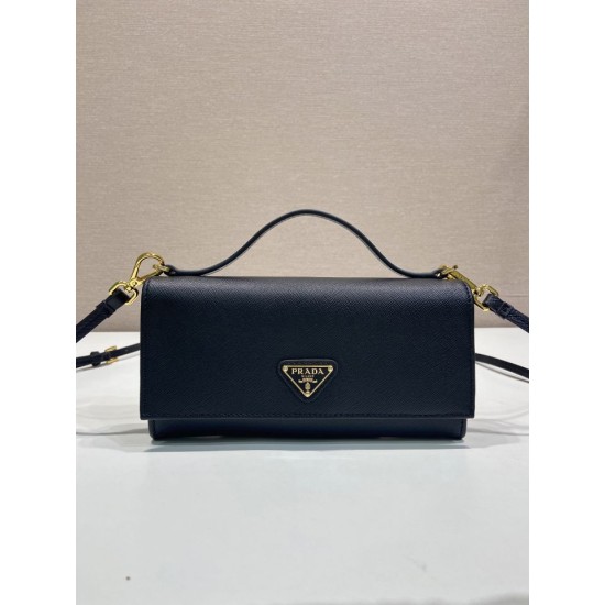 Replica Mini borsa a tracolla Prada 1MT042 Nero Imitazioni Replica perfette Mini borsa a tracolla Prada 1MT042 Nero