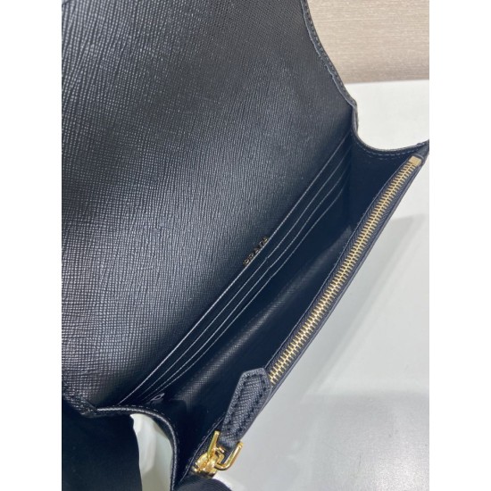 Replica Mini borsa a tracolla Prada 1MT042 Nero Imitazioni Replica perfette Mini borsa a tracolla Prada 1MT042 Nero
