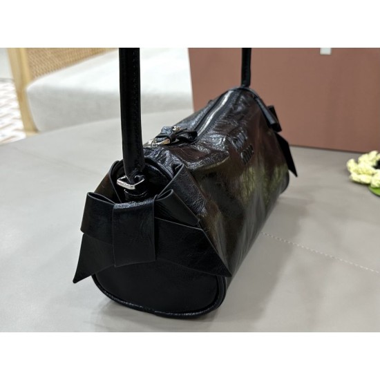 Replica Borsa a tracolla Hobo Miu Miu Ribbon 5NE029 Nero Imitazioni Replica perfette Borsa a tracolla Hobo Miu Miu Ribbon 5NE029 Nero