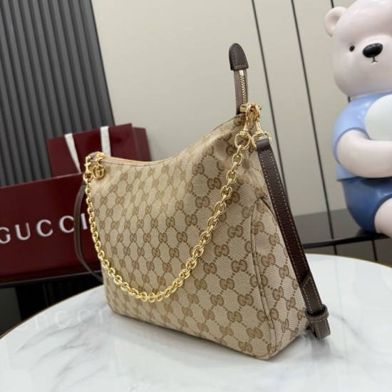 Replica Borsa a tracolla piccola Gucci A006OA Lady Lunetta GG Marrone Imitazioni Replica perfette Borsa a tracolla piccola Gucci A006OA Lady Lunetta GG Marrone