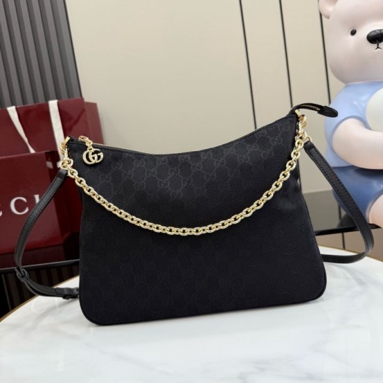 Replica borse griffate a tracolla piccola Gucci A006OA Lady Lunetta GG Nero Imitazioni Replica perfette Imitazioni borse griffate a tracolla piccola Gucci A006OA Lady Lunetta GG Nero