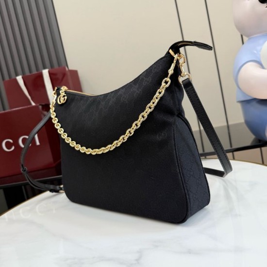 Replica borse griffate a tracolla piccola Gucci A006OA Lady Lunetta GG Nero Imitazioni Replica perfette Imitazioni borse griffate a tracolla piccola Gucci A006OA Lady Lunetta GG Nero