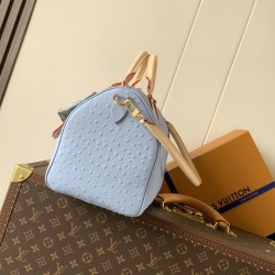 Replica perfette Imitazioni borse griffate Louis Vuitton Speedy Soft 30 M89688 struzzo blu