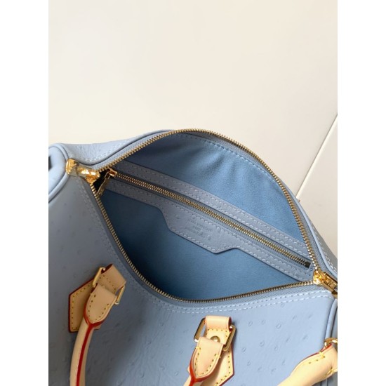 Replica borse griffate Louis Vuitton Speedy Soft 30 M89688 struzzo blu Imitazioni Replica perfette Imitazioni borse griffate Louis Vuitton Speedy Soft 30 M89688 struzzo blu