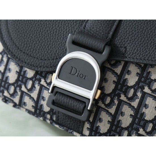 Replica di alta qualità Borsa a tracolla Dior Mini Saddle Heritage Oblique con patta nero Replica Perfetta Borsa a tracolla Dior Mini Saddle Heritage Oblique con patta nero
