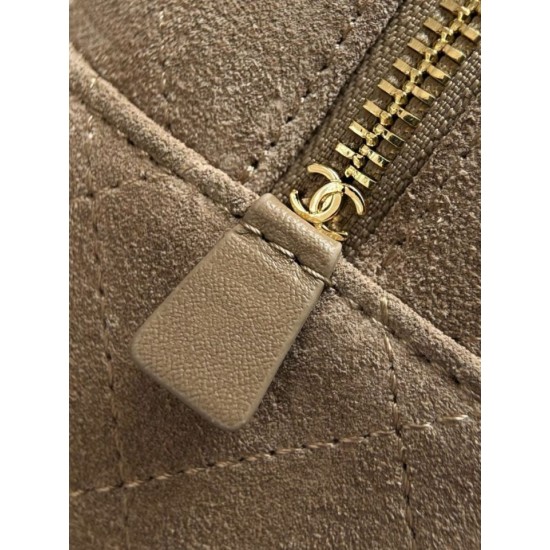 Borsa a tracolla orizzontale Chanel 26A AS6443 Albicocca scamosciata Borsa a tracolla orizzontale Chanel 26A AS6443 Albicocca scamosciata