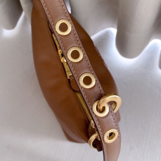 Replica di alta qualità Borsa a tracolla Spirit Hobo Miu Miu 5BC216 nappa Marrone Replica Perfetta Borsa a tracolla Spirit Hobo Miu Miu 5BC216 nappa Marrone