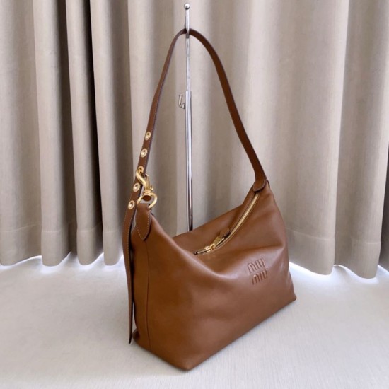 Replica Perfetta Borsa a tracolla Spirit Hobo Miu Miu 5BC217 nappa Marrone