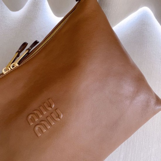 Replica Perfetta Borsa a tracolla Spirit Hobo Miu Miu 5BC217 nappa Marrone