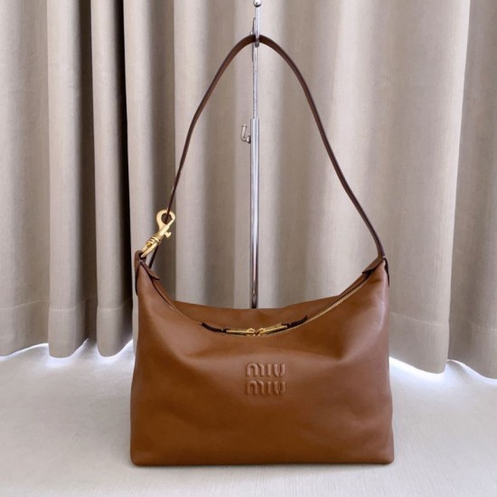 Replica Perfetta Borsa a tracolla Spirit Hobo Miu Miu 5BC217 nappa Marrone