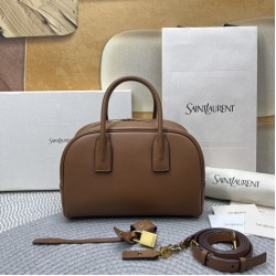 Replica di alta qualità Borsa Boston Sac de Jour YSL Saint Laurent pelle liscia Giallo terroso Replica Perfetta Borsa Boston Sac de Jour YSL Saint Laurent pelle liscia Giallo terroso
