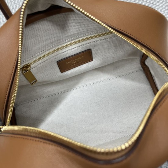 Replica di alta qualità Borsa Boston Sac de Jour YSL Saint Laurent pelle liscia Giallo terroso Replica Perfetta Borsa Boston Sac de Jour YSL Saint Laurent pelle liscia Giallo terroso