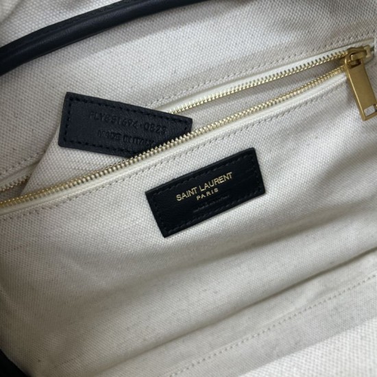 Replica di alta qualità Borsa Boston Sac de Jour YSL Saint Laurent pelle liscia Nero Replica Perfetta Borsa Boston Sac de Jour YSL Saint Laurent pelle liscia Nero