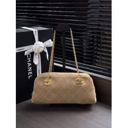 Borsa bowling grande Chanel AS6406 con tracolla a catena Grigio