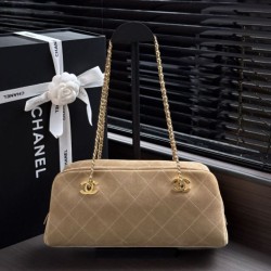 Replica Perfetta Borsa bowling grande Chanel AS6406 con tracolla a catena Grigio