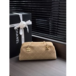 Borsa bowling grande Chanel AS6406 con tracolla a catena Grigio Borsa bowling grande Chanel AS6406 con tracolla a catena Grigio