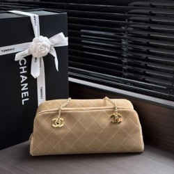 Replica di alta qualità Borsa bowling grande Chanel AS6406 con tracolla a catena Grigio Replica Perfetta Borsa bowling grande Chanel AS6406 con tracolla a catena Grigio