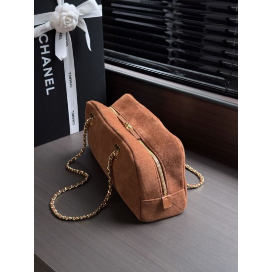 Replica di alta qualità Borsa bowling grande Chanel AS6406 con tracolla a catena Marrone Replica Perfetta Borsa bowling grande Chanel AS6406 con tracolla a catena Marrone
