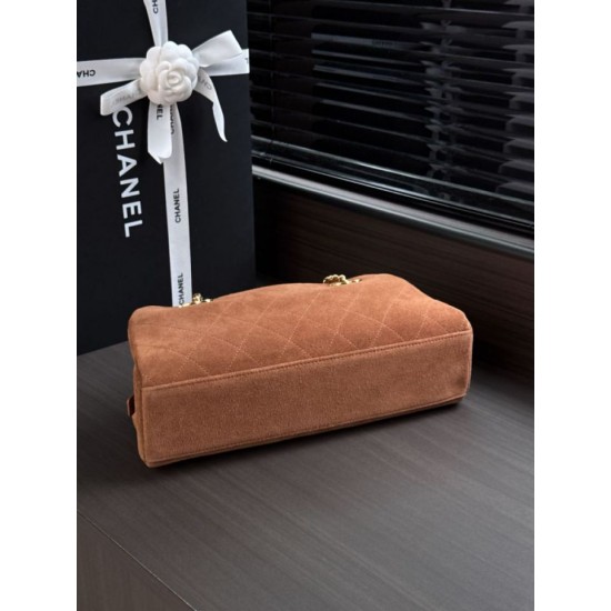 Replica di alta qualità Borsa bowling grande Chanel AS6406 con tracolla a catena Marrone Replica Perfetta Borsa bowling grande Chanel AS6406 con tracolla a catena Marrone