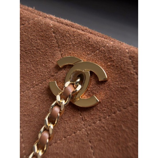 Replica di alta qualità Borsa bowling grande Chanel AS6406 con tracolla a catena Marrone Replica Perfetta Borsa bowling grande Chanel AS6406 con tracolla a catena Marrone