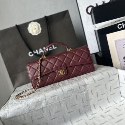 Replica di alta qualità Borsa Chanel 26A con manici pelle con motivo a sfere AS5280 Borgogna Replica Perfetta Borsa Chanel 26A con manici pelle con motivo a sfere AS5280 Borgogna